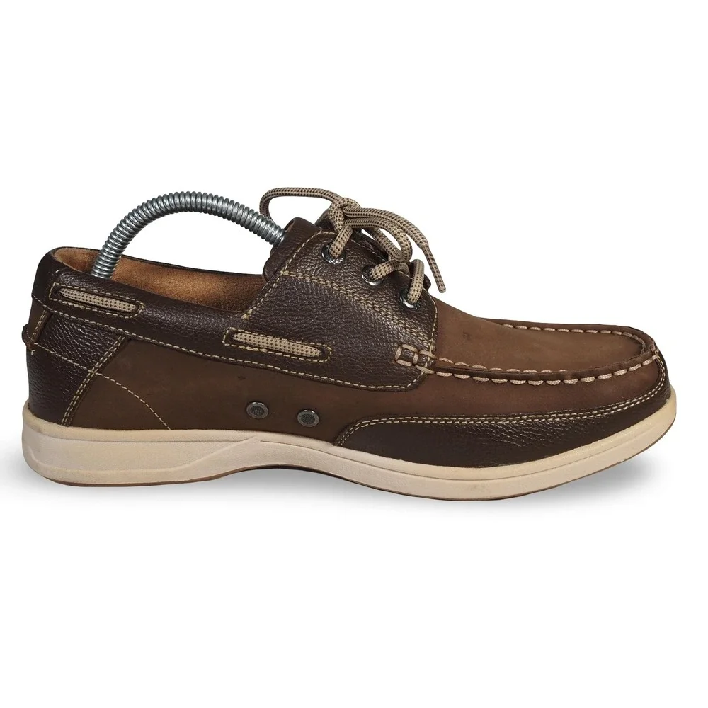 Florsheim Lakeside Ox Moc Toe 13157-200 Brown Mens 9W Leather Boat Shoes‎